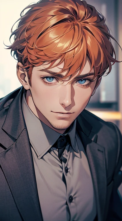 (best quality,4k,8k,highres,masterpiece:1.2),ultra-detailed,(realistic,photorealistic,photo-realistic:1.37),1 man,31 years old,mature man,very handsome,without expression,smile,short grey b
Orange hair,blue eyes,penetrating gaze,perfect face without errors,imposing posture,businessman,office background,cinematic lighting,hdr image