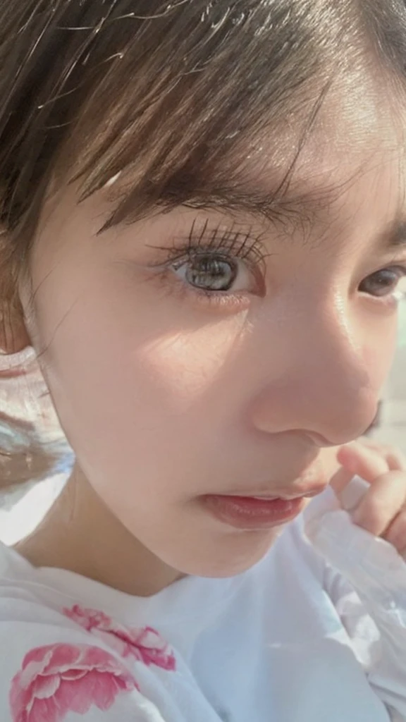 (((Ultra-high resolution、close、Cute Japanese Woman)))、length, Straight black hair frames her face、So that every single hair is clearly visible、Depicts subtle color changes depending on the amount of light hitting the subject、The skin is white and smooth、Has a natural glow、Fine skin、毛穴のExpressing every detail、amountや頬に薄い赤みがある部分を詳細に、The eyes are almond-shaped、It is dark brown.、Iris detail、Expressing color gradations and patterns、length, Natural Eyelashes, Each is visible、well-groomed eyebrows、personal々The hair is clearly visible、Light reflects off the eyes、Create small highlights、noseは繊細で、nose孔の細かいディテールがある、Lips are plump and naturally pink、Draws fine lines and soft curves of the lips、Shiny、Accentuate the shape、Detailed depiction of lip texture、Special attention is paid to the depiction of light and shadow.、Soft natural light gently illuminates your face from the front、amount、nose、Gives cheeks a subtle glow、The shadows are softly cast along the contours of the face.、cheekbone、Jaw Curve、noseの側面を強調、The gloss on her lips reflects the light faintly..、Emphasizes plump texture、The shadows in the hair add depth and dimension.、personal々Hair sparkles in the light、The background is simple and blurry.、Focus on the face、With the highest quality、Expressing every detail