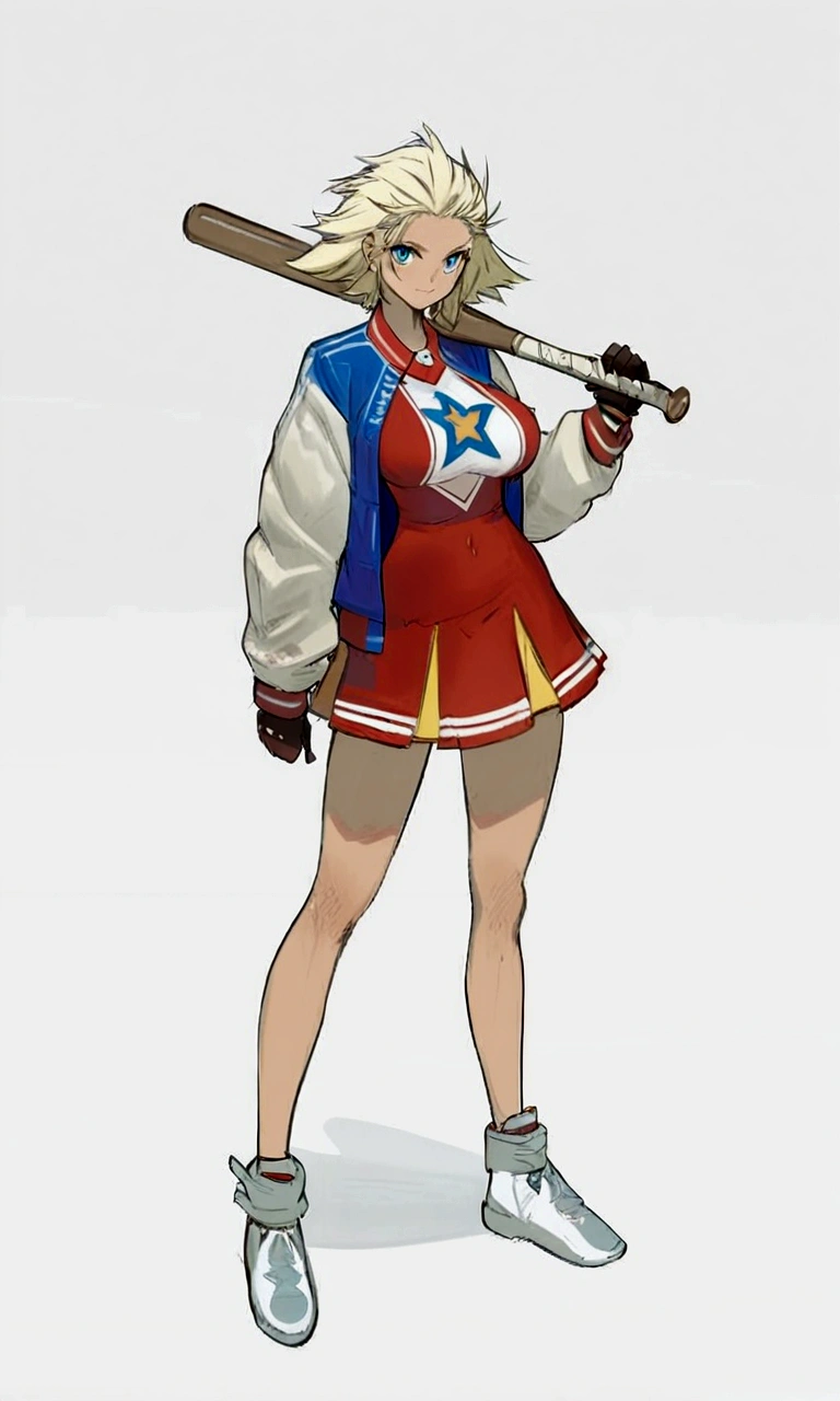 anime character with baseball bat and uniform holding baseball bat, cushart kenz, ( ( character concept art ) ), female protagonist 👀 :8, cushart krenz key art feminine, inspired by Ryūsei Kishida, anime concept art, official character art, anime character art, cushart krenz, cushart, guilty gear strive splash art