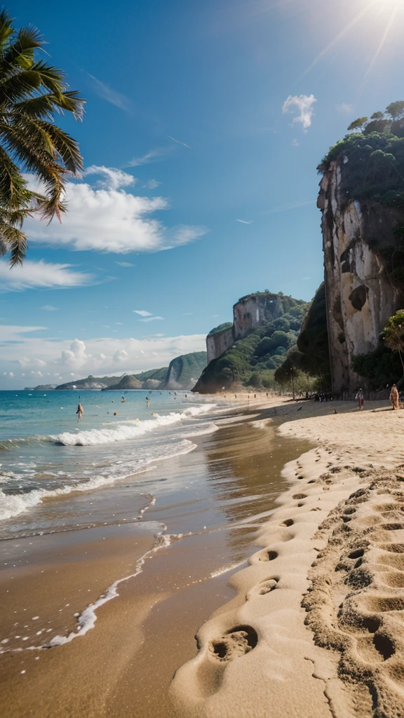 I created a photo of the beach landscape in Copacabana 