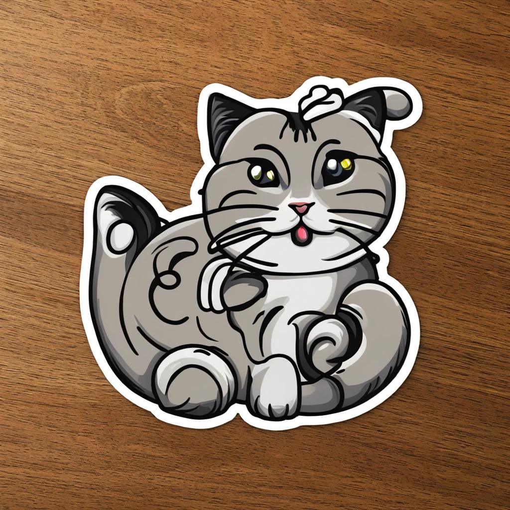 Cute 1 cat sticker - SeaArt AI