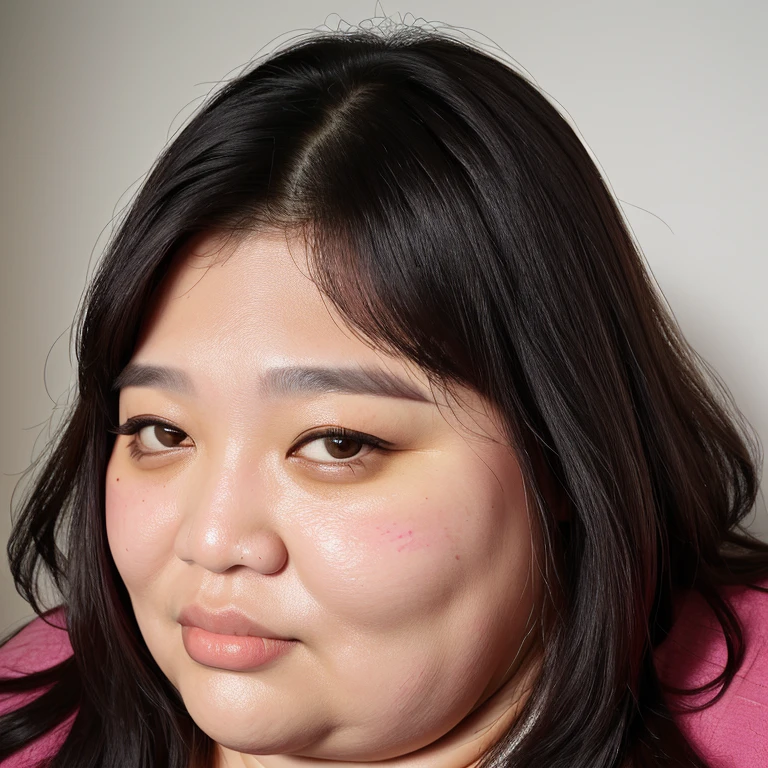 140kg severely obese woman, single eyelid