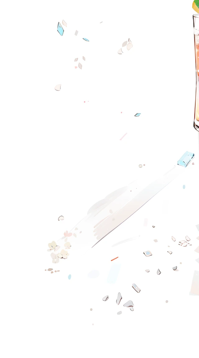 ((((Small items))))((((Still Life))))、summer、hydrangea、Soda Ice Bar、shaved ice、White background、Realistic、got in line、material、material。複数のSmall itemsがgot in line