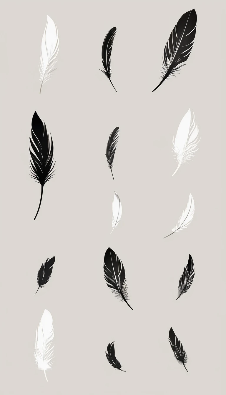 A minimal, modern, simple, cinematic logo design for the brand “Penamemoria". Create a modern, minimalistic, high-quality, logo of a bird feather