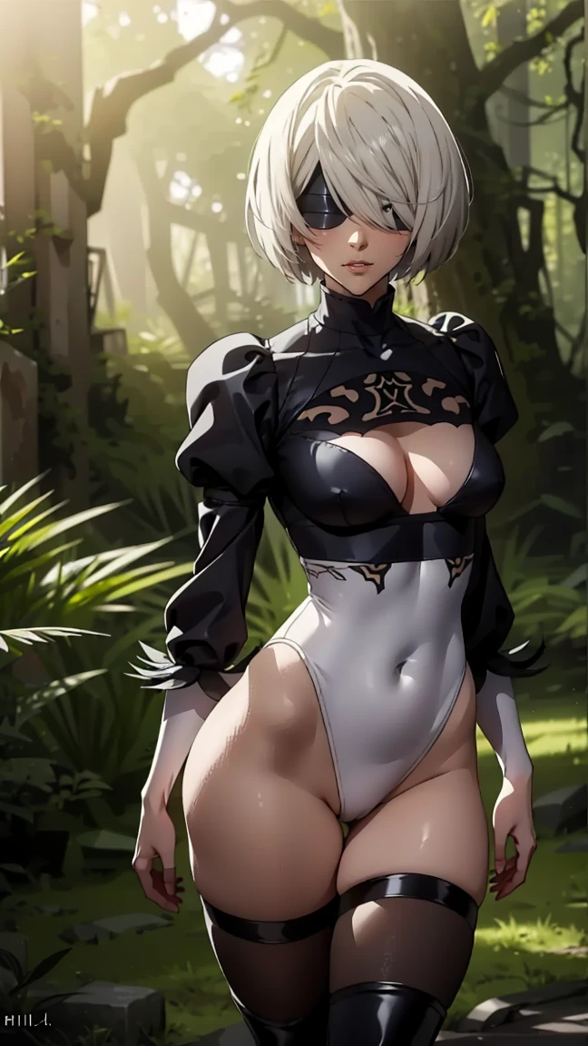 Portrait of a girl, лицо близко to the camera, face close up, лежит on the back, POV view from above, view above it, embarrassed, (((Shows off the chest))), on the back, (very detailed eyes, pupils, Lips 1.1), blindfold, gloomy composition, gloomy background, the forest, ruins covered with moss, Tall trees, nature, the lights of a sun, very detailed. very detailed eyes, grey-blue eyes, beautiful figure, ruin, ruined city, very detailed eyes, beautiful figure, Lucy from the anime series 1 girl, facing the viewer, beautiful figure (Correct anatomy 1.1.), full length (Full body 1.1), slim, a slim body, a slim body, slender legs, anime style, White hair, White hair, that disappear at the ends, bob haircut, Cutouts on the shoulders, Cutouts on the chest, Neckline at the waist, Black Stockings, Black short skirt, white panties, very detailed face, very beautiful face, very sexy, full length (Full body 1.1), маленькая elastic грудь, small ass, Красивая a slim body, Small buttocks, world, Femininity,chedevr,Best quality,very detailed,Visible to your feet, permission 8k, high sharpness, permission 8k, very detailed, 8k contract, professional lighting, photon mapping,physical rendering, perfect face, Detailed face and body, ray tracing, expressive look, Cinmatic worlding,elastic , Increased sexuality,
