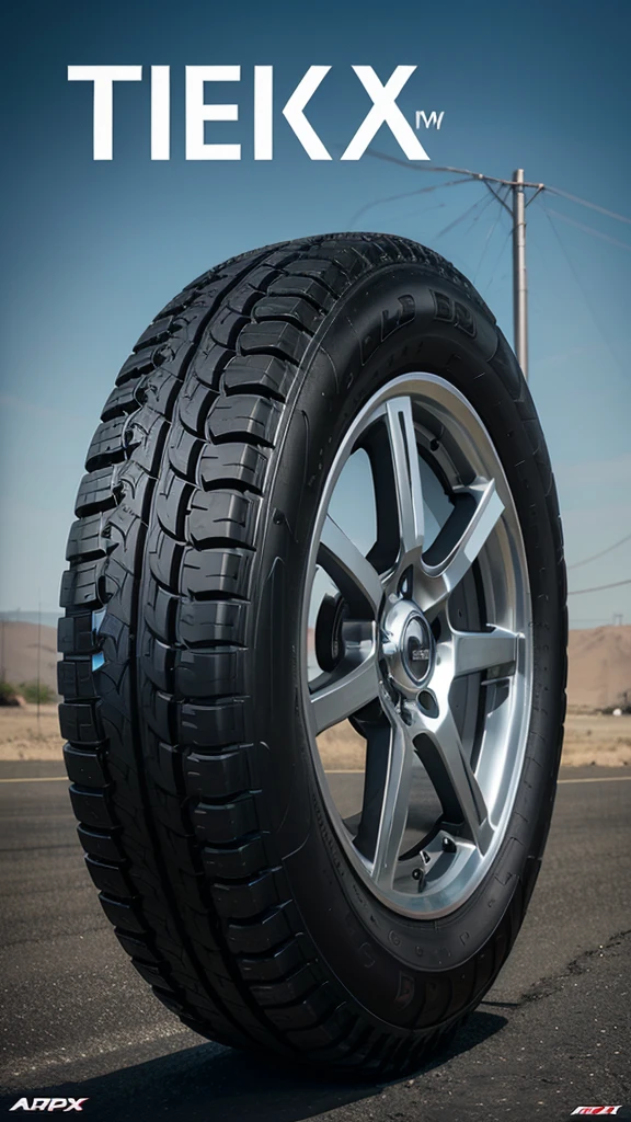 a poster advertising of vehicles tyre for the china truck company, tire, 1x, steady look, new design, onyx brand, colour, apex, wheels, new vehicle, teaser, truck, feature, easy, by John Luke, thumbnail, online, wheel, loftis, superior look, composite, promo, vibrant and dynamic, attractive features, tyre mark