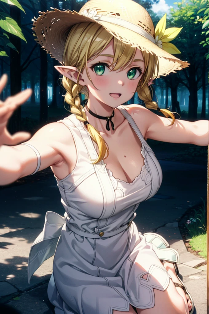 (Tinker Waifu:1), smile, sexly, light green fairy dress, light green high heels, Cheeky pose, look at the viewer, big boobs, Neckline, moño de un alone cabello, shorth hair, (Green strapless dress:1), (Feenflügel), (Focus on breasts:1.2), from above, (Realist:1.2), (真实感), (​masterpiece:1.2), (best quality), (extremely detail), (8k, 4K, complicated),(Full body photo:1),(Cowboy-shot:1.2), (85mm),partículas de light, Turn on, (Very detailed:1.2),(detailed face:1.2), (Color gradients), Noticeable,(detailled eyes:1.2),(detailed background),detailed landscape, (dynamic angle:1.2), (dynamic pose:1.2), (third rule_Komposition:1.3), (method:1.2), Allgemein plan, light, alone, sexly, Show skin, person, auf dem Bauch liegend tied up schaukelt in der Luft。A scene with sunlight, that falls through the trees, Bondage, tied up, showing naked swollen vagina, showing naked swollen vagina, Show vagina, big curvy chest , Viewer from below, kompletely naked, without cloth, clothless, zwischen den Bäumen from above herunter fallend tied up an den Handgelenken und Füßen, chained in the air, Falling from the tree, spread legs, legs wide open