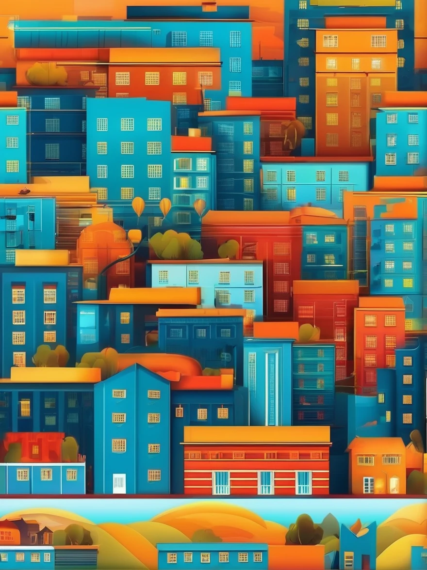 in style of Bess Hamiti, city landscape