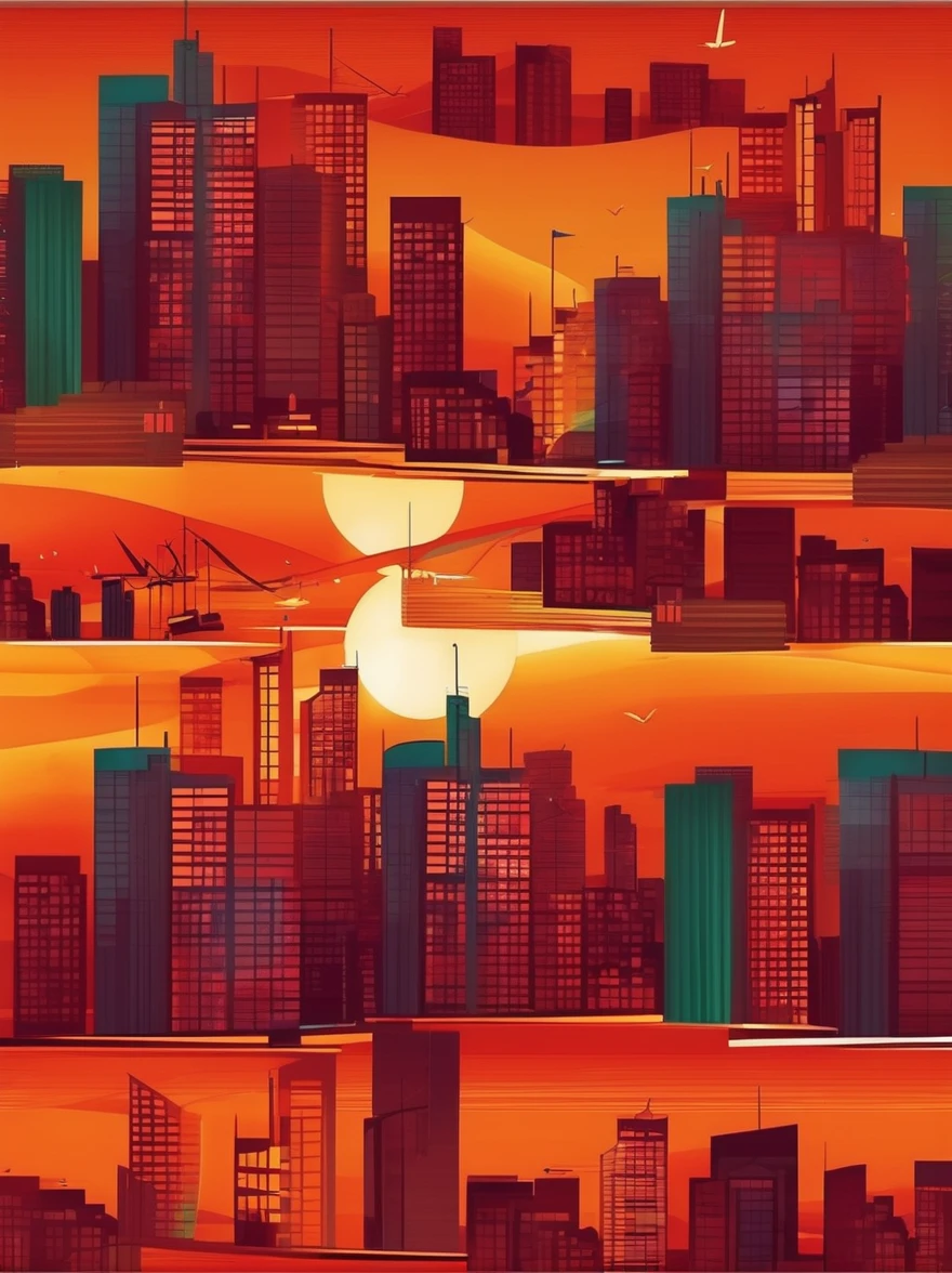 in style of Bess Hamiti, city landscape