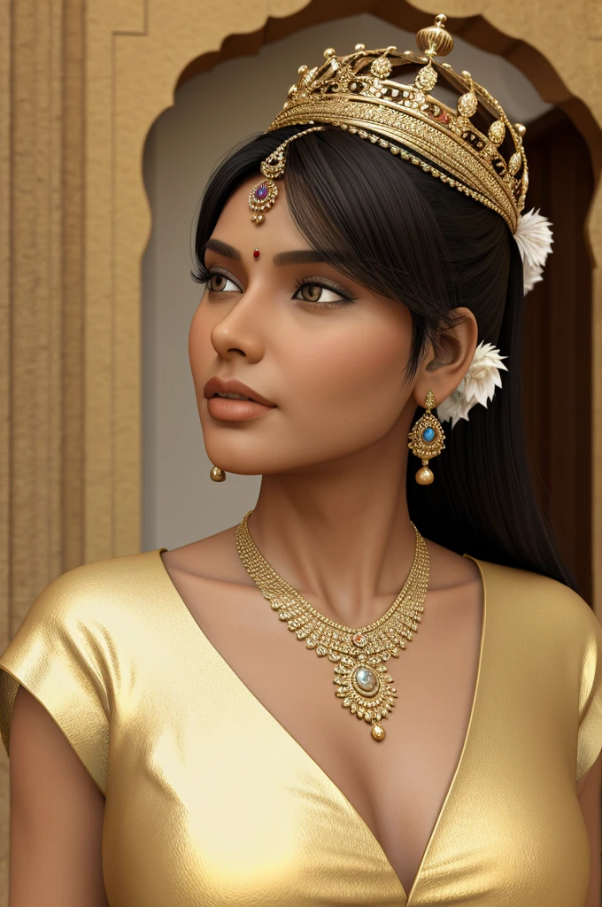 3D indian queen beautiful