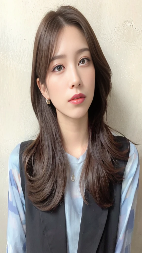 constricted hair, Medium Hair, Semi-long，High Layer，layers-Cut，