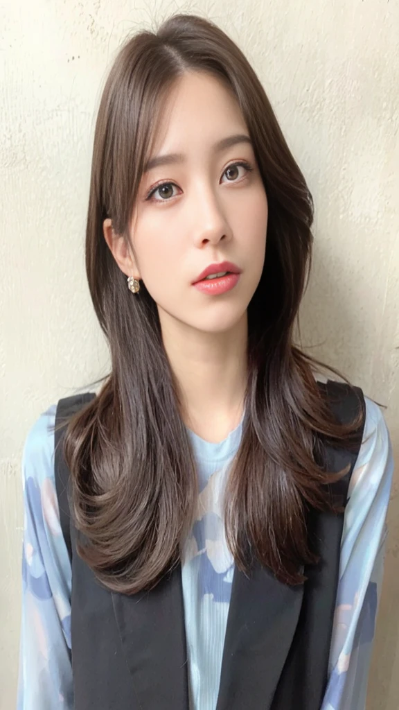 constricted hair, Medium Hair, Semi-long，High Layer，layers-Cut，