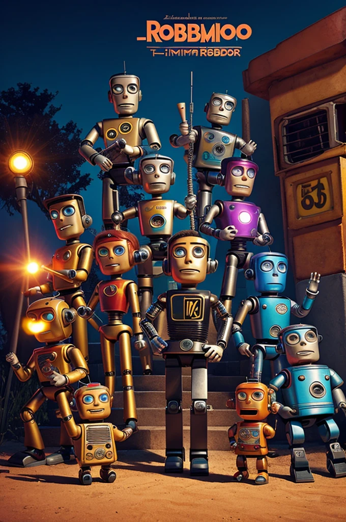 Cover of musical album LosRobotrónico.
Musical band of film-style robots Pixar robots