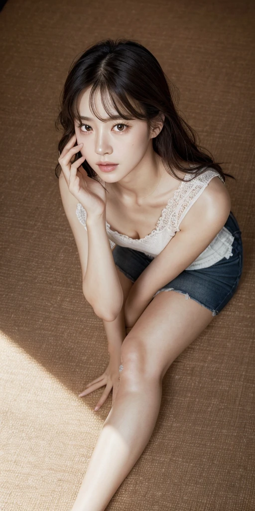 Realistic style, Han Hyo Joo, girl, Asian, detailed face, detailed hands, detailed legs, detailed fingers, detailed hair, detailed eyes, detailed skin, dynamic lighting, (photorealistic: 1.4), 8k UHD, (hyper realistic), (realistic photo), (masterpiece), (best quality), from above