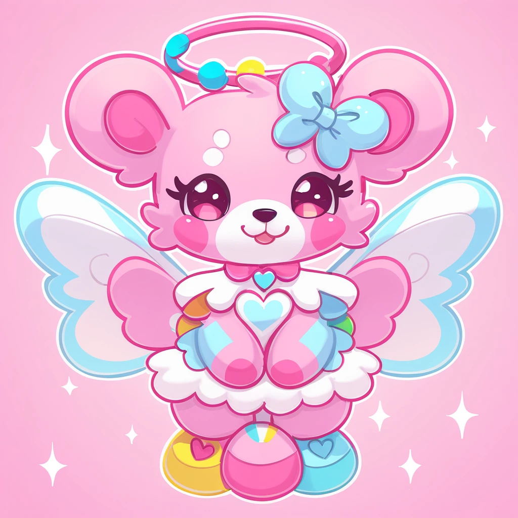 Angel kawaii Bear in Candyland art style