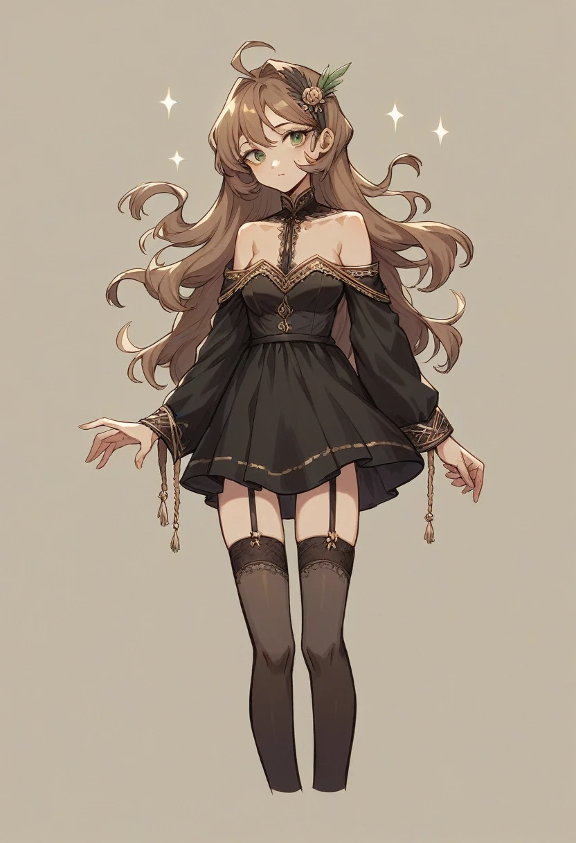 Create an image of an exceptionally beautiful Japanese woman with long, slender legs, wearing black stockings. She stands gracefully, her posture accentuating the elegance of her legs. She is dressed in a stylish, modern outfit that highlights her figure and complements her black stockings. Her face is breathtakingly beautiful, with features that are universally admired for their beauty. She has a confident and serene expression, and her hair is styled in a chic, contemporary fashion. The background is minimalistic, ensuring the focus remains on her. The overall atmosphere is sophisticated and alluring, emphasizing the natural beauty and elegance of the woman.