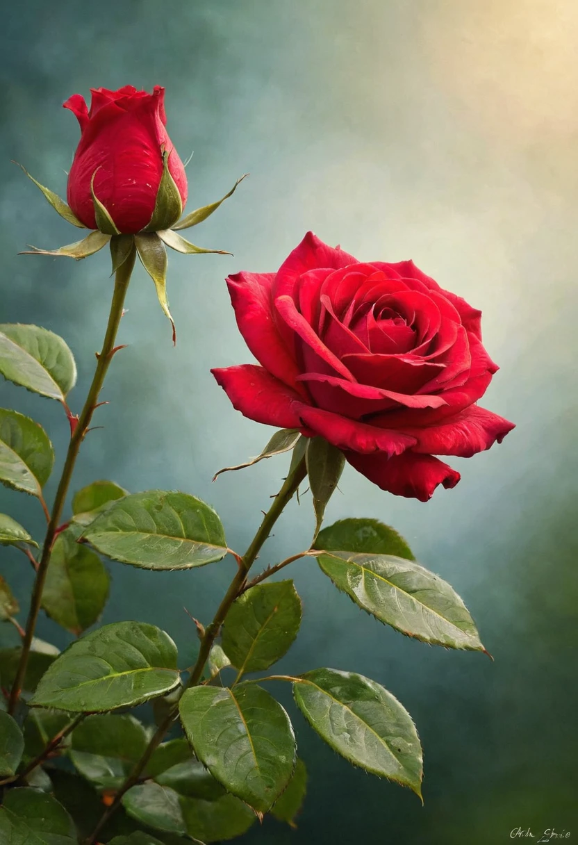 A red rose，Gorgeous background