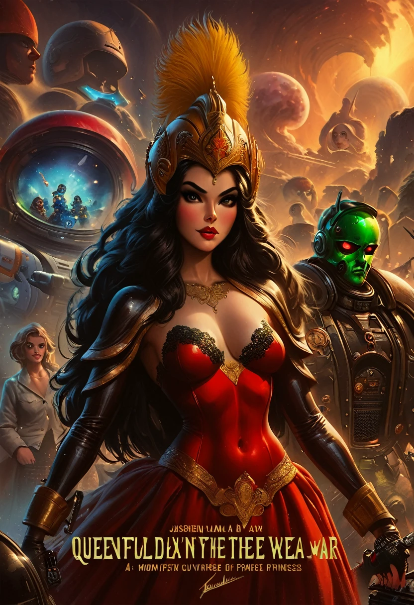 Future Sci-Fi Space War,A woman wearing a helmet, Stephen Hickman, Beautiful vintage art, Mars Attacks, Gilded Lotus Princess, Published in cgsociety, The Last Day of the Universe, Queen of Persia, Kirill Leonov, By Jason A. Engel, Barbarela  