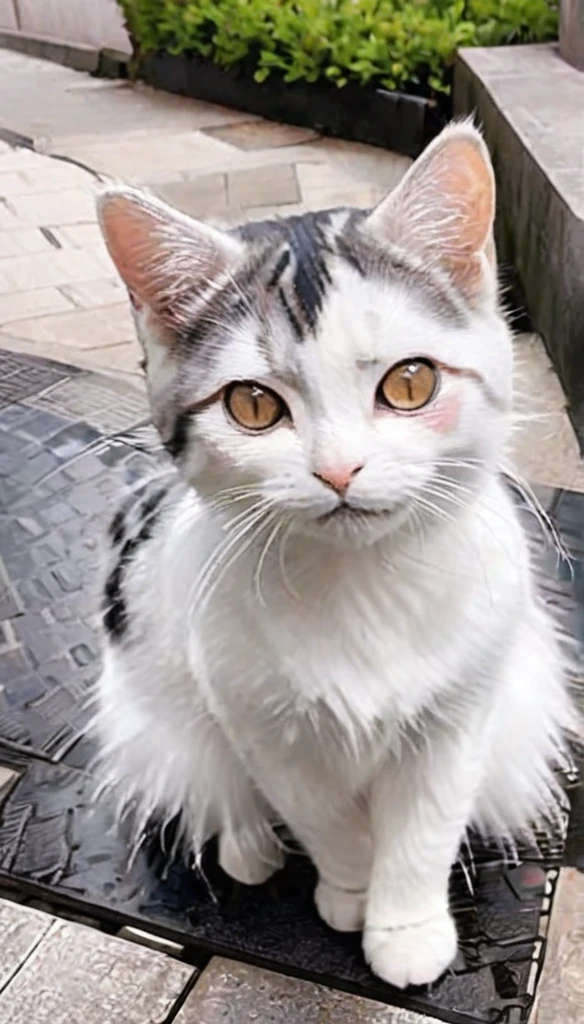 Three-haired cat、cute cat、Look at this、A perfect cat drawing、Walking Cat、stray cat、Japanese cityscape、