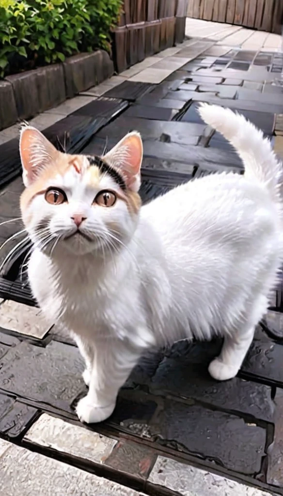 Three-haired cat、cute cat、Look at this、A perfect cat drawing、Walking Cat、stray cat、Japanese cityscape、