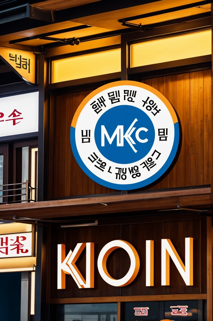 A logo for a Korean food restaurant that includes the initials KM that looks nice