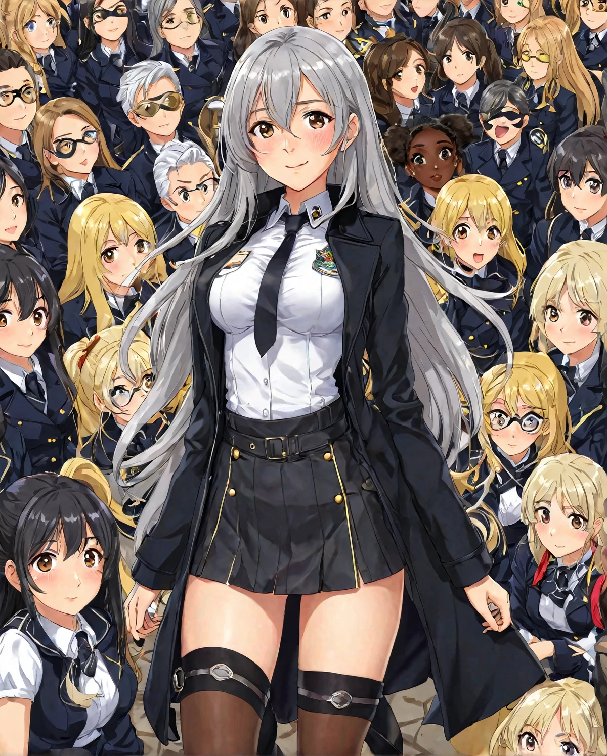 BREAK Perfect Anatomy、(High resolution:1.2)、Incredible illustrations、(Cute illustrations:1.2)
(Beautiful background,(nature,crowd))(netorare,yuri,dutch angle)
2gial((blonde hair,shiny hair,hair intakes:1.8,long hair)(doyagao)(a girl,, 1.4meters, 35kg),17-year-old,flat chest))(Black coat,Combat Uniform,,garter straps,Eye patch),
((gradient grey hair,shiny hair,hair intakes:1.8,Dark Skin:1.6)(doyagao)(a girl,height 1.7meters, 40kg),,17-year-old))
(Black coat,ゴシック風Combat Uniform,,garter straps,eyepatch:1.8) )
Cosplayer surrounded by people