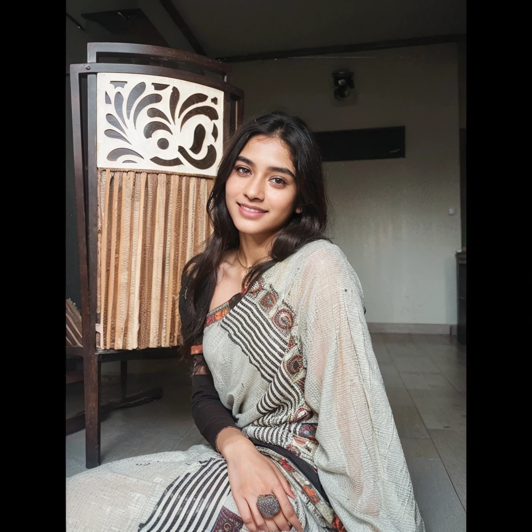 Beautiful ,23 years young Indian girl healthy, confidential looking,8k,realistic, raw photo,dark brown hair,fair skin, indian,long hair,clear facial features,, very detailed, 23years old, innocent face, natural wavy hair, high resolution, masterpiece, best quality, intricate details, highly detailed, sharp focus, detailed skin, realistic skin texture, texture, detailed eyes, professional, 4k, charming smile, shot on Canon, 85mm, shallow depth of field, kodak vision color, perfect fit body, extremely detailed, foto_\(ultra\), photorealistic, realistic, post-processing, maximum detail, roughness, real life, ultra realistic, photorealism, photography, 8k uhd, photography
