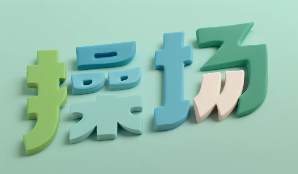 Clay Words，blue green，Solid color background，masterpiece