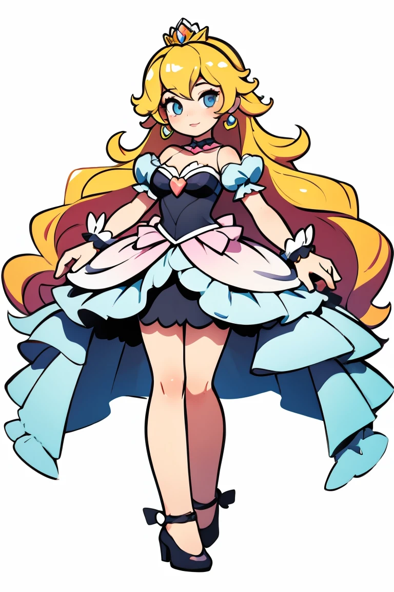 princess peach, character design, clipart, full body, high contrast, flat_colors, character design,