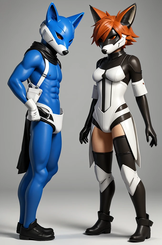 Anthro Fox flirting with a femboy Protogen (Gay) Spicy