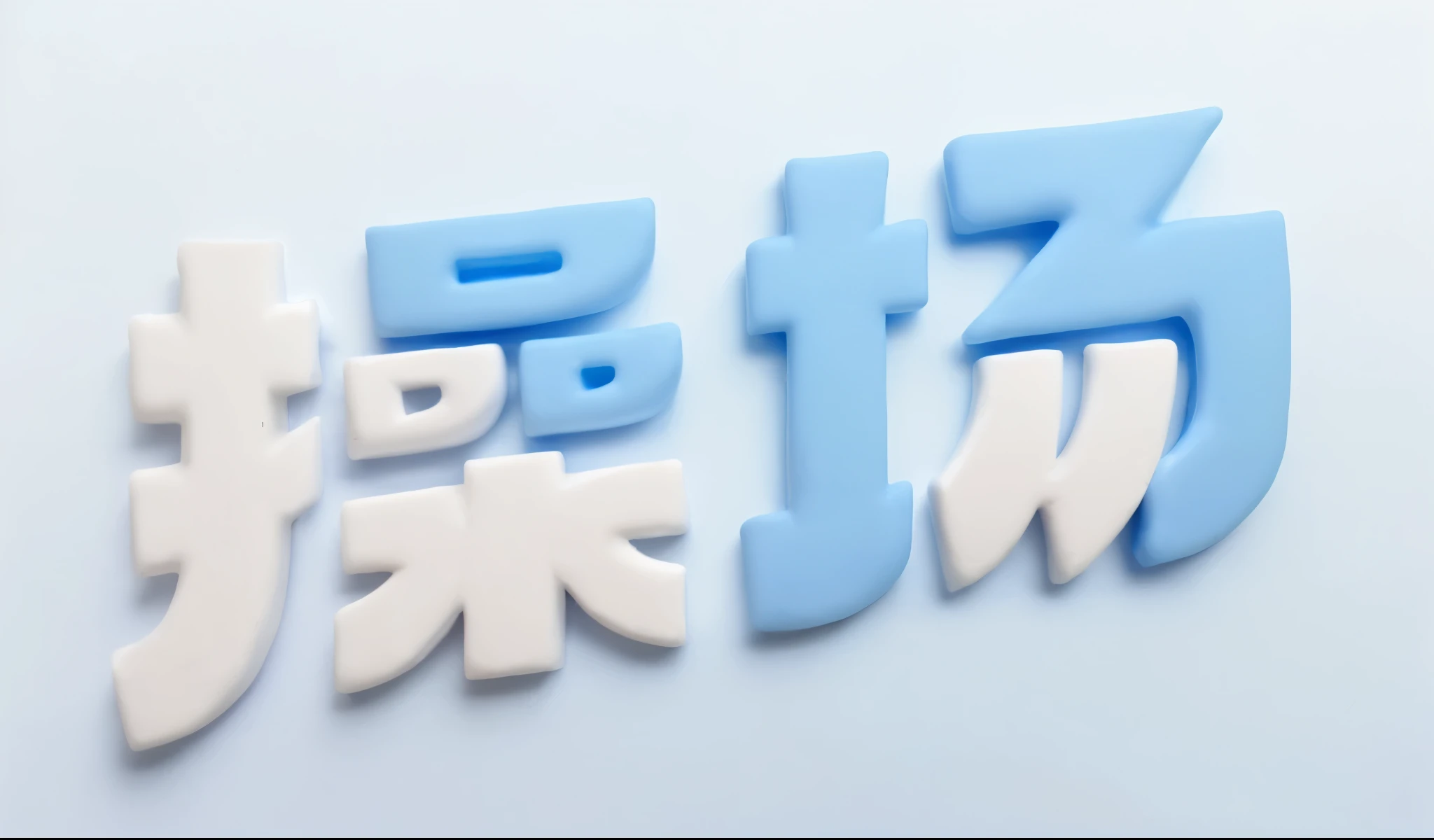 Clay Words，White lettering，Blue Background，Solid color background，masterpiece