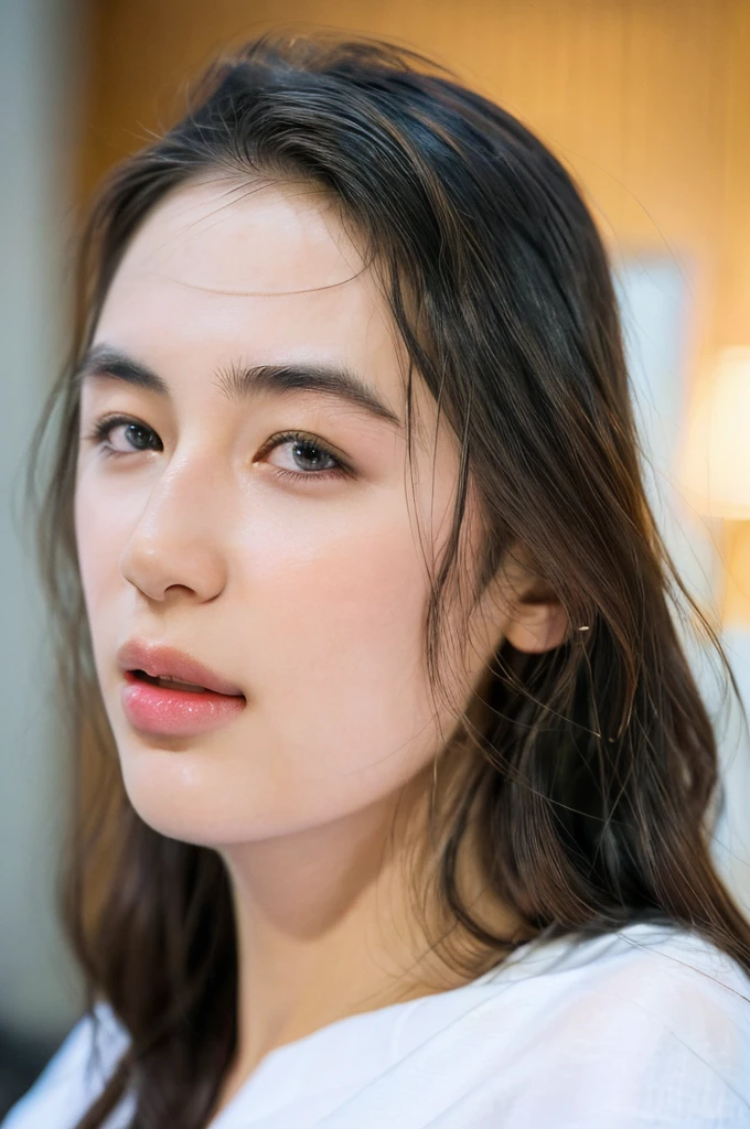 Dressed, (photo Realistic:1.4), (hyper Realistic:1.4), (Realistic:1.3),
(Smoother lighting:1.05), (Improving the quality of cinema lighting:0.9), 32k,
1 Girl,20-year-old girl, Realistic lighting, Backlight, The light shines on your face, Ray Tracing, (Bright light:1.2), (Improvement of quality:1.4),
(Highest quality Realistic textured skin:1.4), Fine grain, Detailed face,
(tired, Sleepy and happy), (smile:0), Face close-up, T-Shirts,
(Enhances the body line:1.1), (Enhances the beauty of skin texture:1.1)