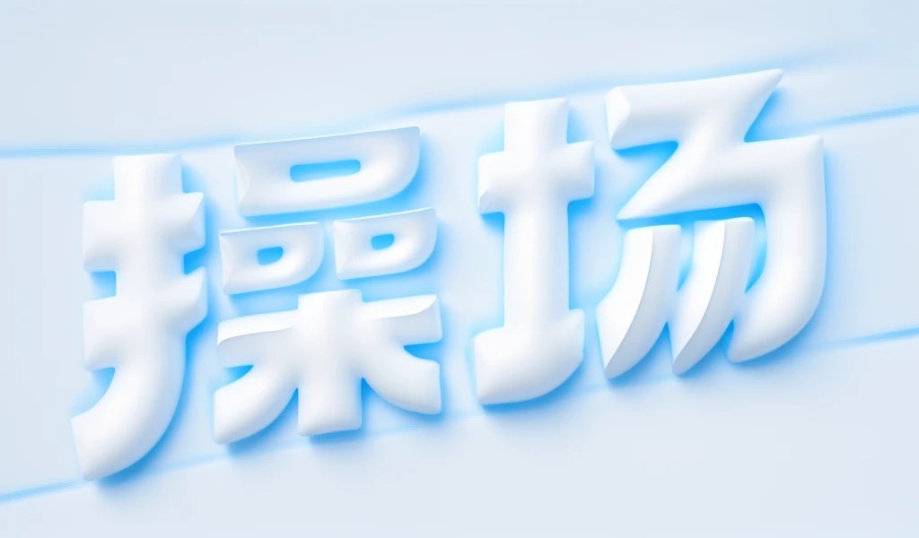 White inflatable words，Down jacket texture，Blue Background，masterpiece