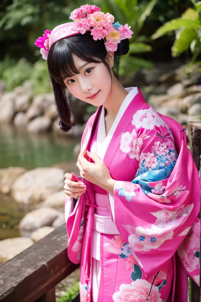 kimono　pink