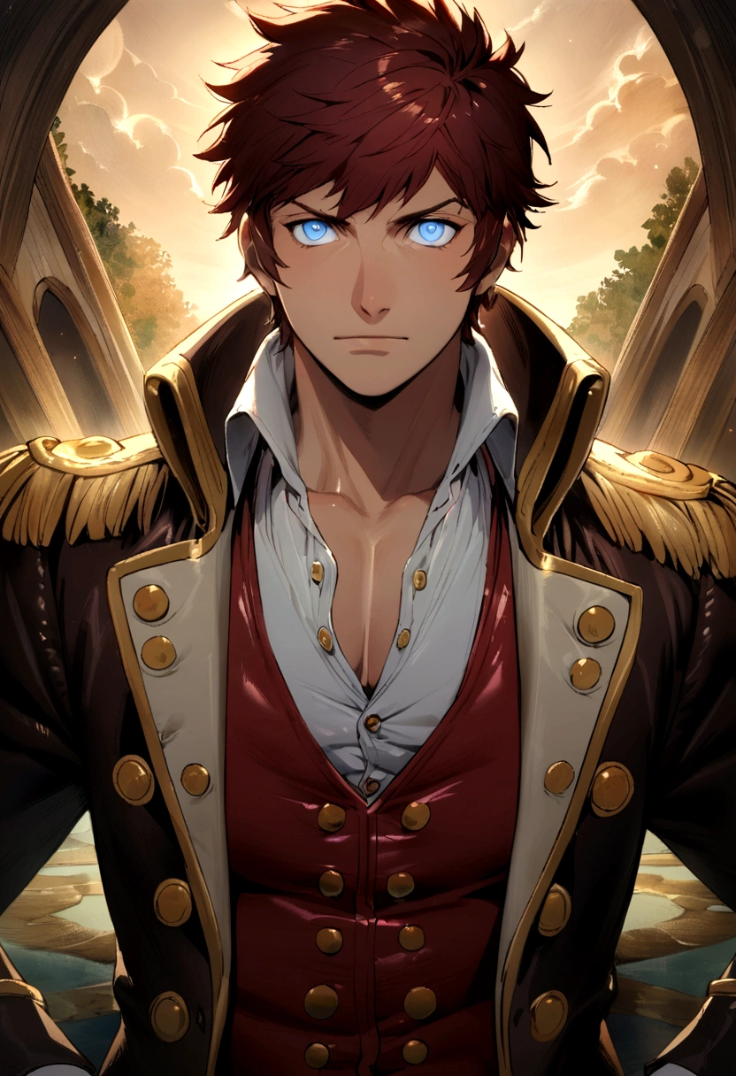 A painting of Napoleon Bonaparte with shining eyes