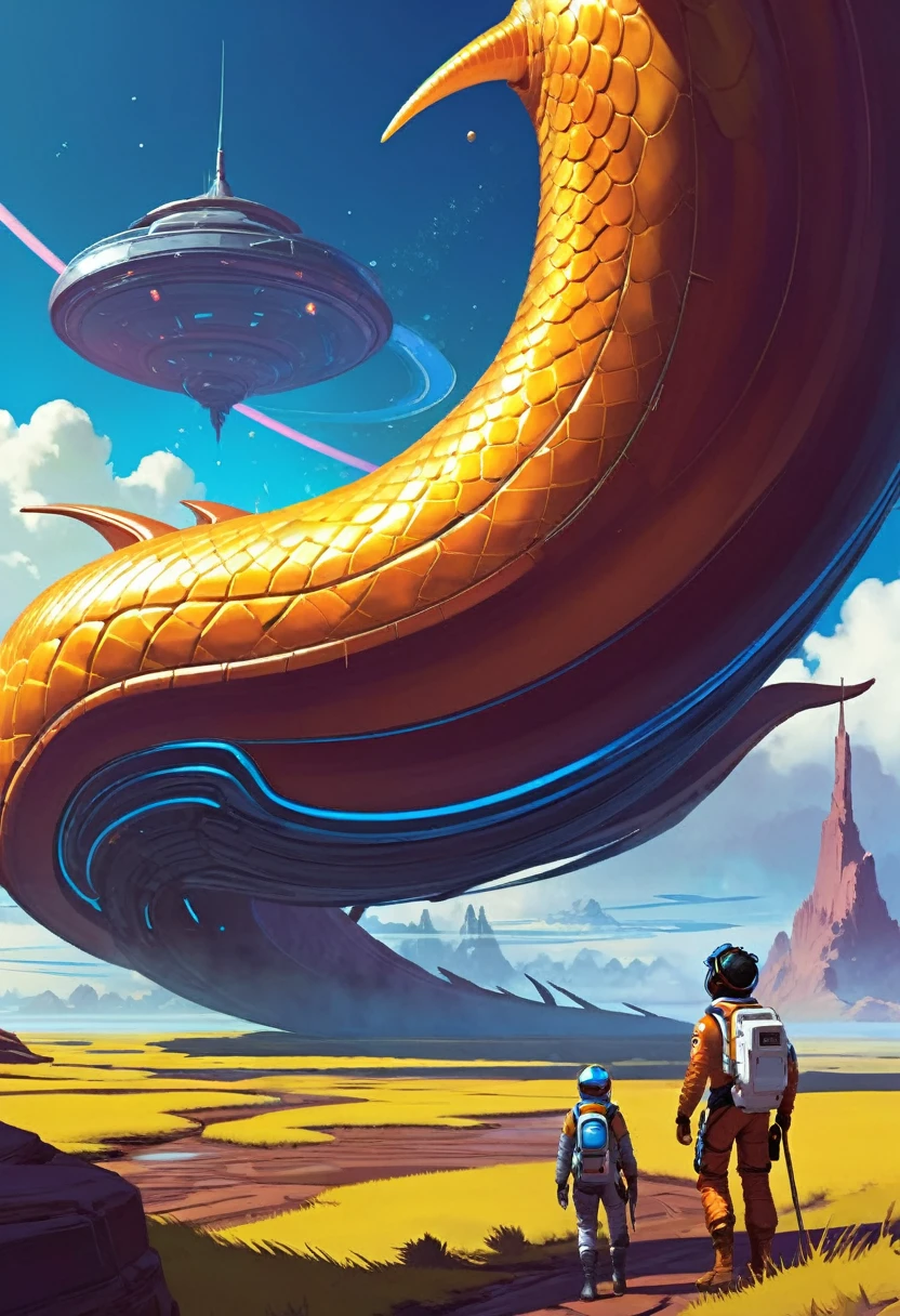 Space Wurm, weak spot, 2d game lineart behance hd trending on Artstation by Jesper Ejsing, by RHADS, Makoto Shinkai Cyril Rolando