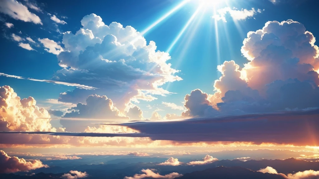anime, anime, anime art, null, cloud, sun, sunbeam, sunbeam, sunbeam, sunbeam, sunbeam, sunbeam, sun, anime null, anime cloud, 宇宙のnull. by Makoto Shinkai, luminous null Heaven Background, anime background, Heaven Background, beautifull puffy cloud. anime, Makoto Shinkai Cyril Rolland