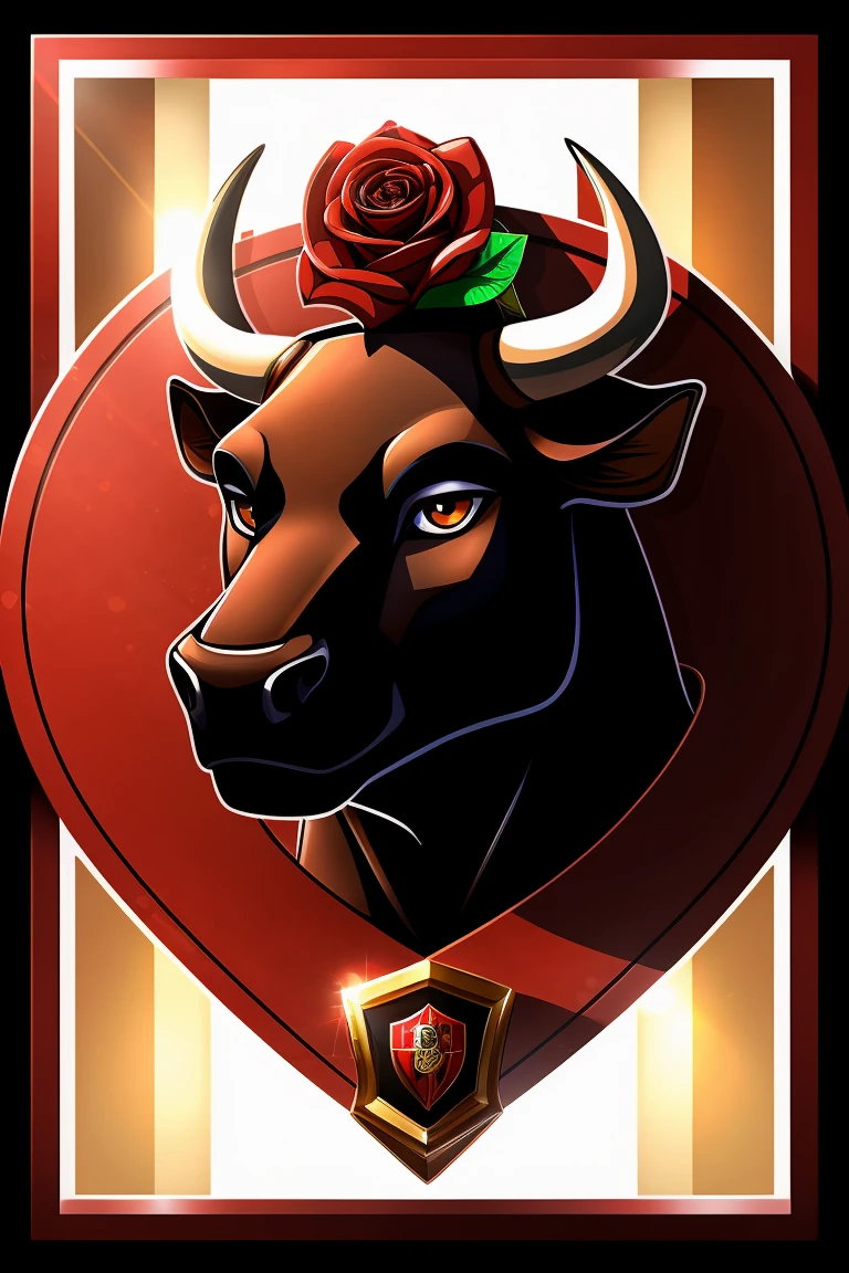 Logo brand logo,Related Bulls，Rose，portrait，badge，Simple design，icon，Well-designed，Modern excellent quality Full HD 9K and natural lighting