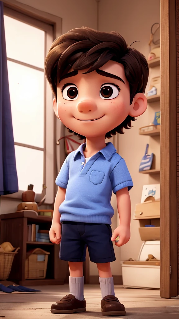 A cartoon of a young boy with an innocent expression asking his father 