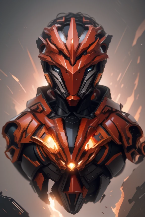 The color changes to red and amber,Some red and amber(Ensure its layering and armor texture,Red is the dominant color,Add some gold for decoration)