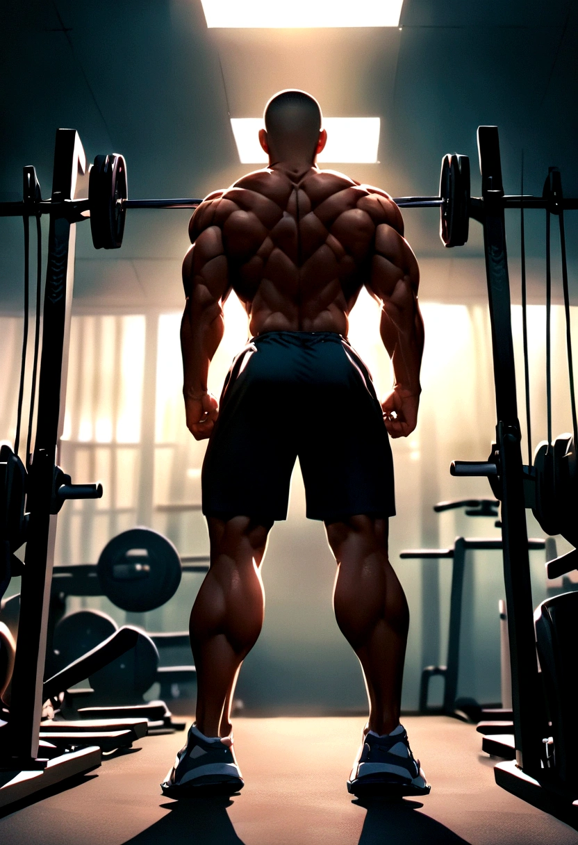 master piece, muscular man, at the gym, buzzcut, face towards the camera , full body, cinematic
