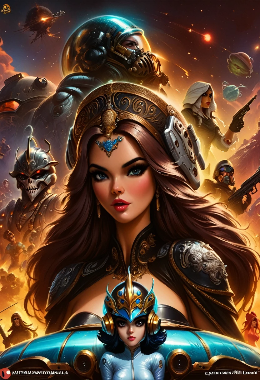 Future Sci-Fi Space War,A woman wearing a helmet, Stephen Hickman, Beautiful vintage art, Mars Attacks, Gilded Lotus Princess, Published in cgsociety, The Last Day of the Universe, Queen of Persia, Kirill Leonov, By Jason A. Engel, Barbarela