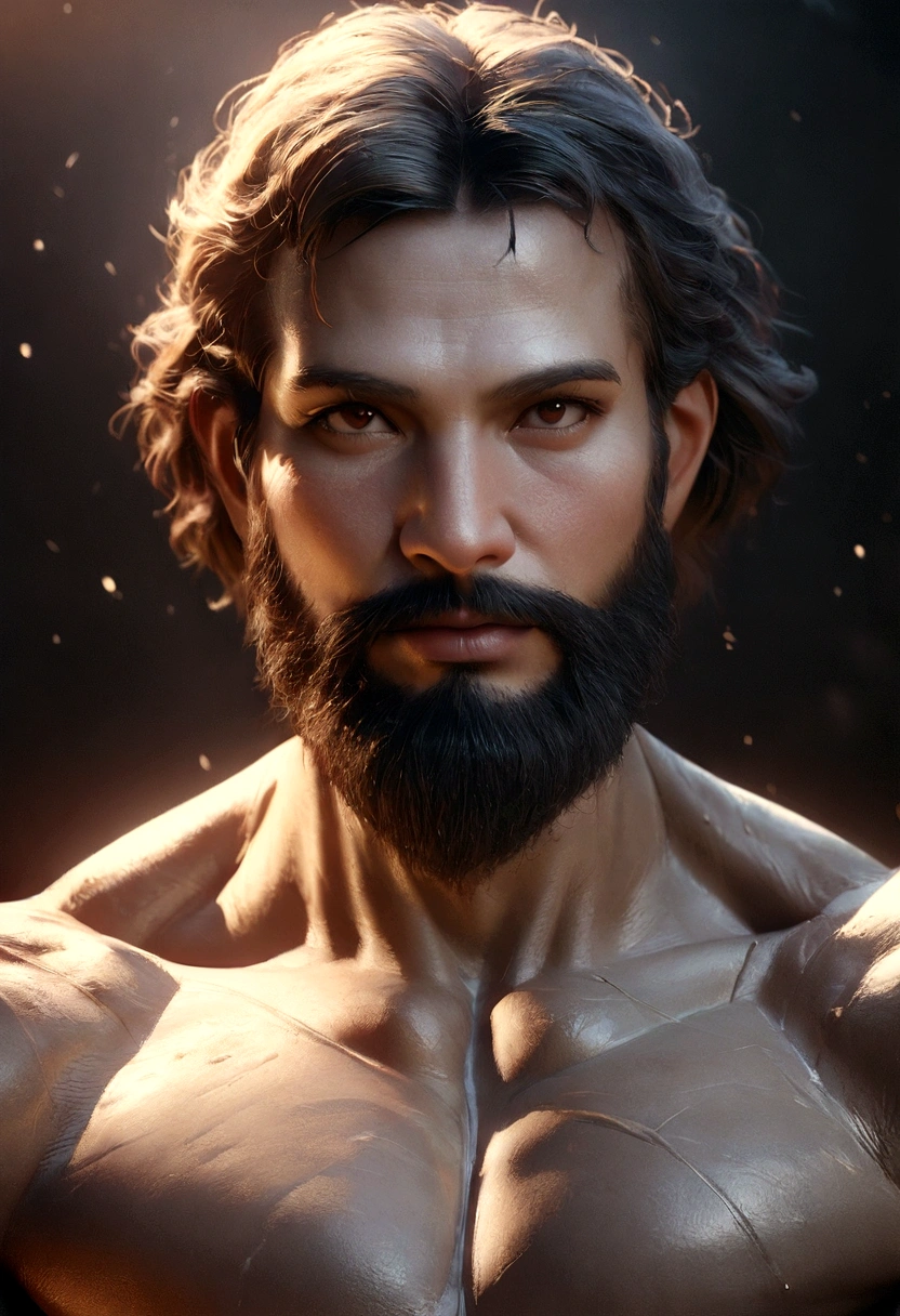 greek statue of philosophy with beard and muscles, cinematic, 8k, dark background, detailed symmetrical realistic face, extremely detailed natural texture, peach fuzz, short hair, masterpiece, absurdities, award-winning photo by lee jeffries, nikon film stock d850 photography, camera kodak portra 400 f1.6 lens, extremely detailed, amazing, fine details, rich colors, realistic hyper realistic texture, dramatic lighting, unrealengine, trending on artstation, cinestill 800 tungsten, looking at viewer, realistic photo, photo RAW , TanvirTamim, high quality, high resolution, sharp focus, extremely detailed, cinematic lighting, 8k uhd,
