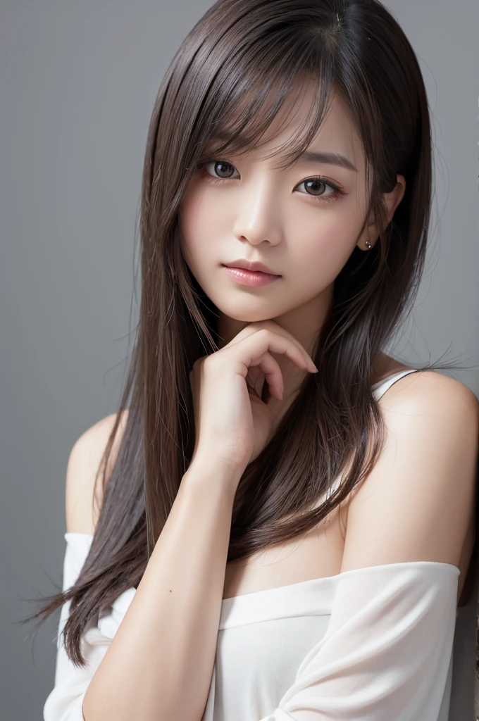 Beauty、Gray background