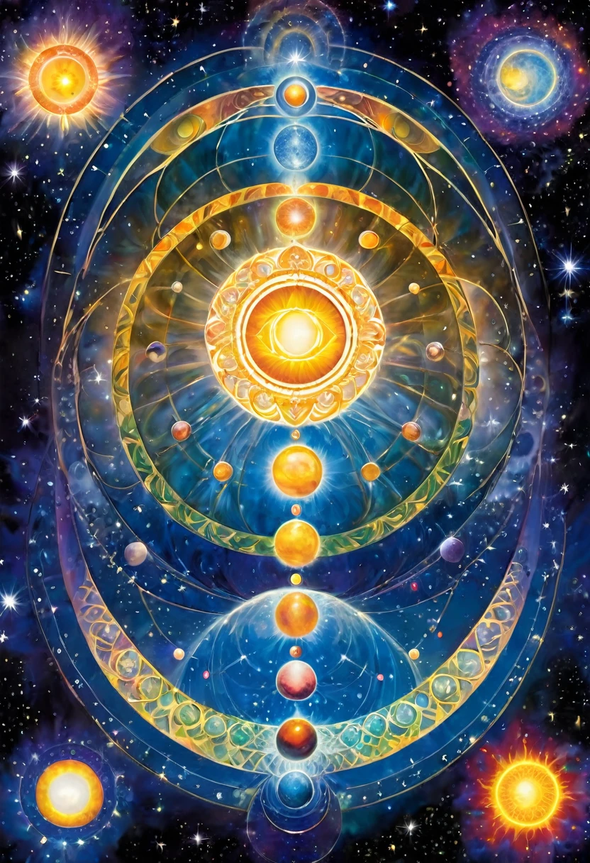 Moon phases, chakras and fusion, golden ratio, rhythm, spirituality, mysticism, outer space
