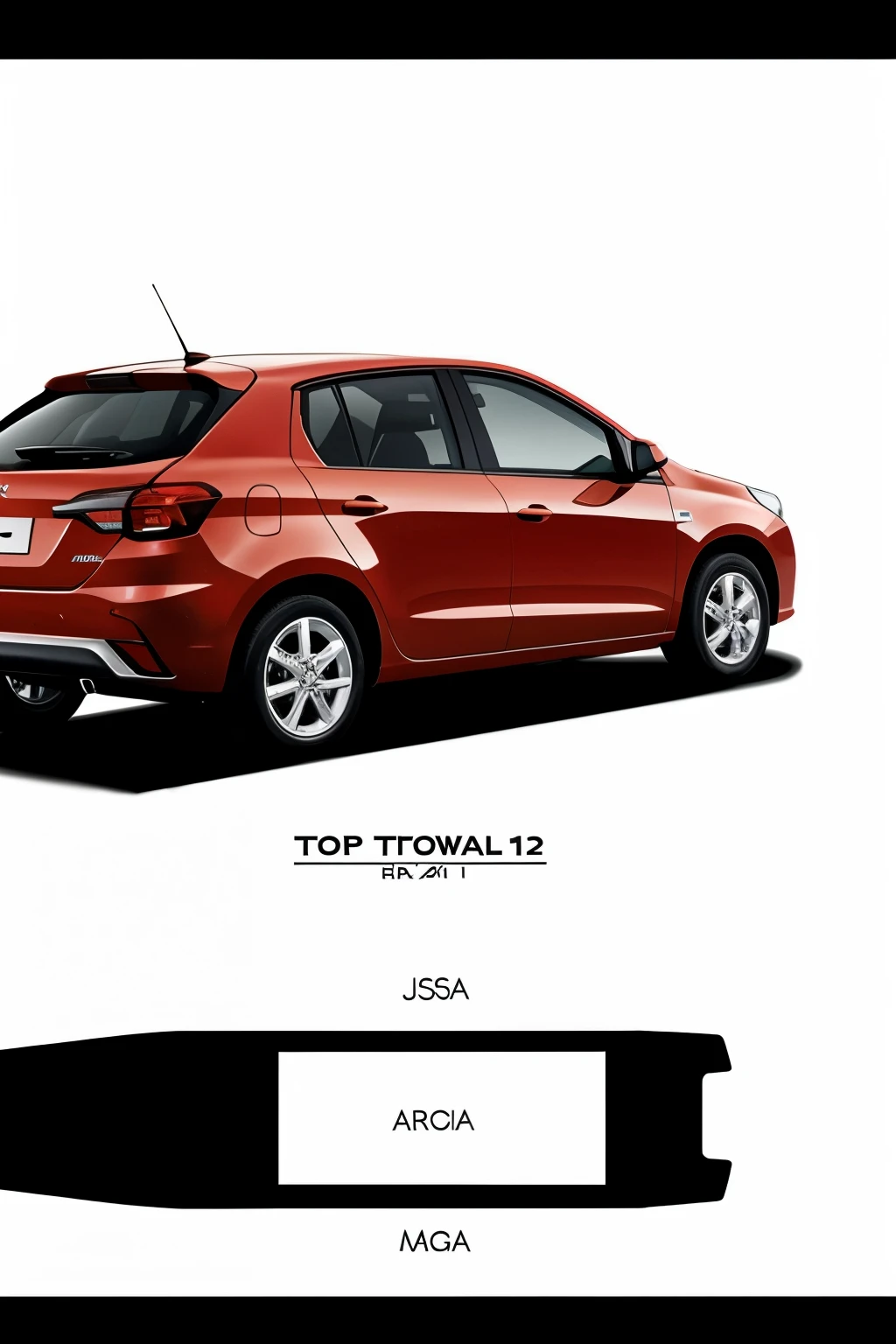 Draw the top view of the Proton Saga III 1 vehicle..3 (95 CV) 2024 