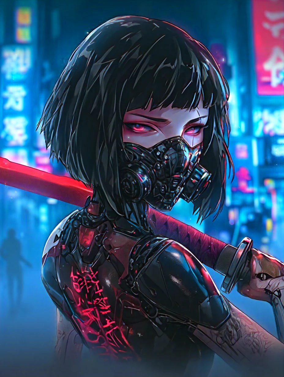 shimmering lights,cyberpunk