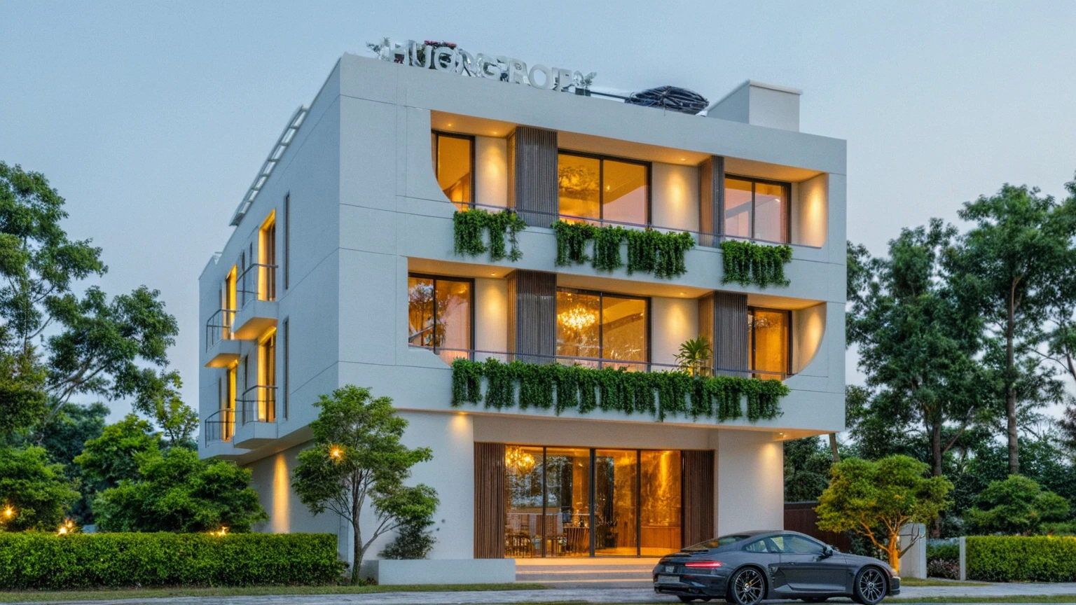 Masterpiece, high quality, best quality, authentic, super detail, outdoors, onestoreyvillaXL, aiaigroup, house style modern on the street ,stairs, white wall ,road,pavement, grass, trees, sky, cloud, (daylight:1.1)
