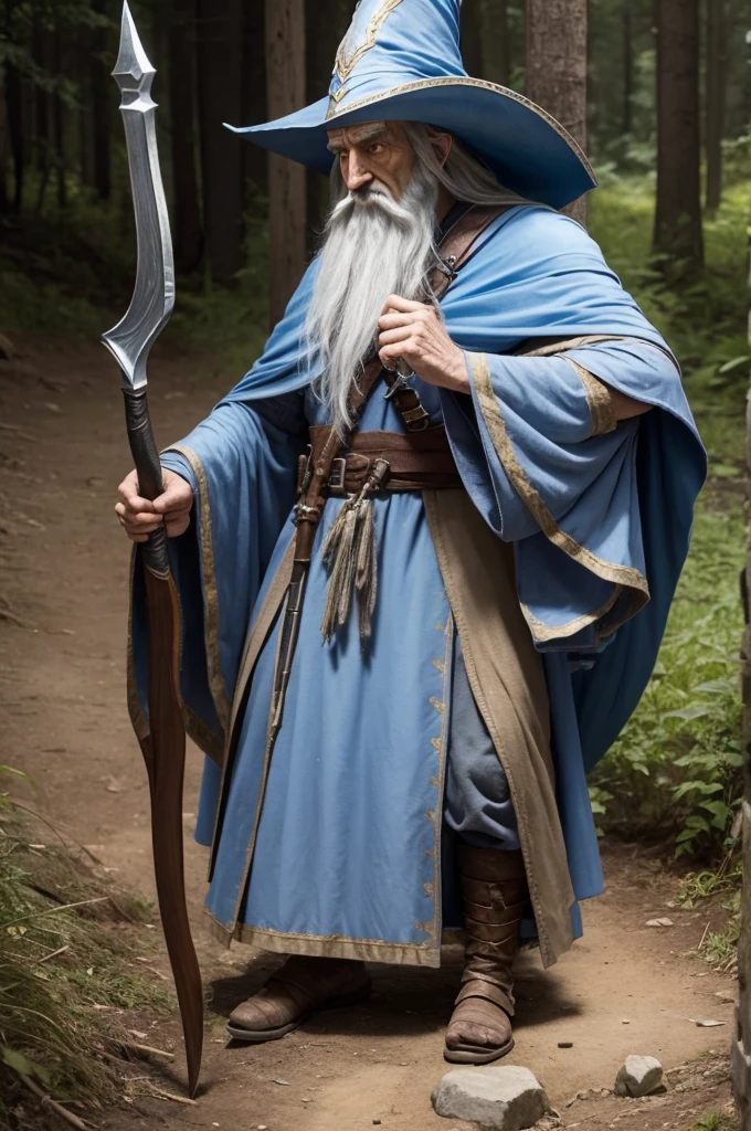 A skirmisher from Age of Empires II dressed as a wizard resembling Gandalf *em 2D*
