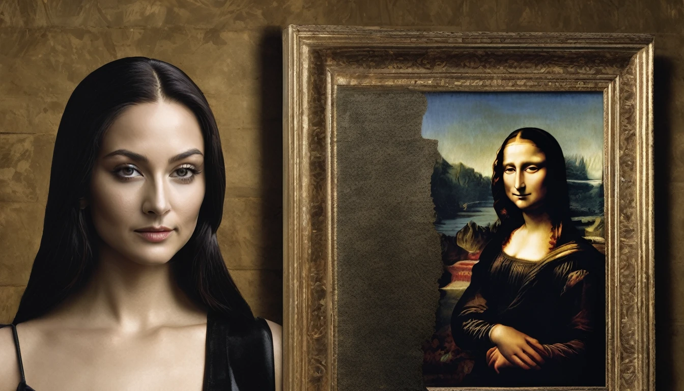 
"Create a cinematic, grayscale, high-definition image for a YouTube thumbnail depicting the theft of the Mona Lisa. In the foreground, feature a realistic, detailed image of a thief wearing a balaclava, with only their eyes visible. The thief should be looking directly at the viewer, creating a sense of intrigue and tension. Behind the thief, in the background but clearly visible, showcase the Mona Lisa painting, illuminated by soft, dramatic lighting that highlights its details. The setting should suggest the Louvre Museum, with subtle architectural elements. Use professional lighting to create depth, with shadows enhancing the dramatic effect. The overall composition should be designed to capture attention, with the text overlay 'The Great Mona Lisa Heist' in bold, elegant font placed strategically to ensure readability without obstructing key visual elements."